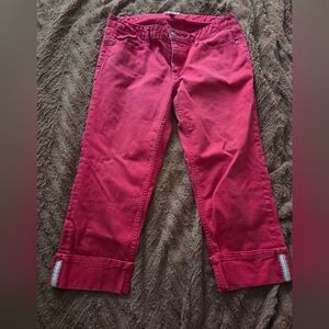 Banana Republic Women's Raspberry Pink Capri Slight Stretch Jeans